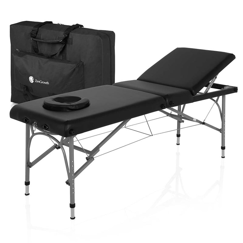 ZENGROWTH Foldable Massage Table Athlete Black 63.5cm