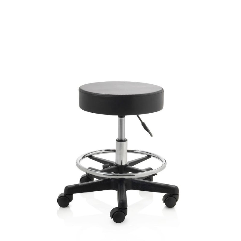 ZenGrowth Tabouret Black with Foot Ring and Plastic Frame