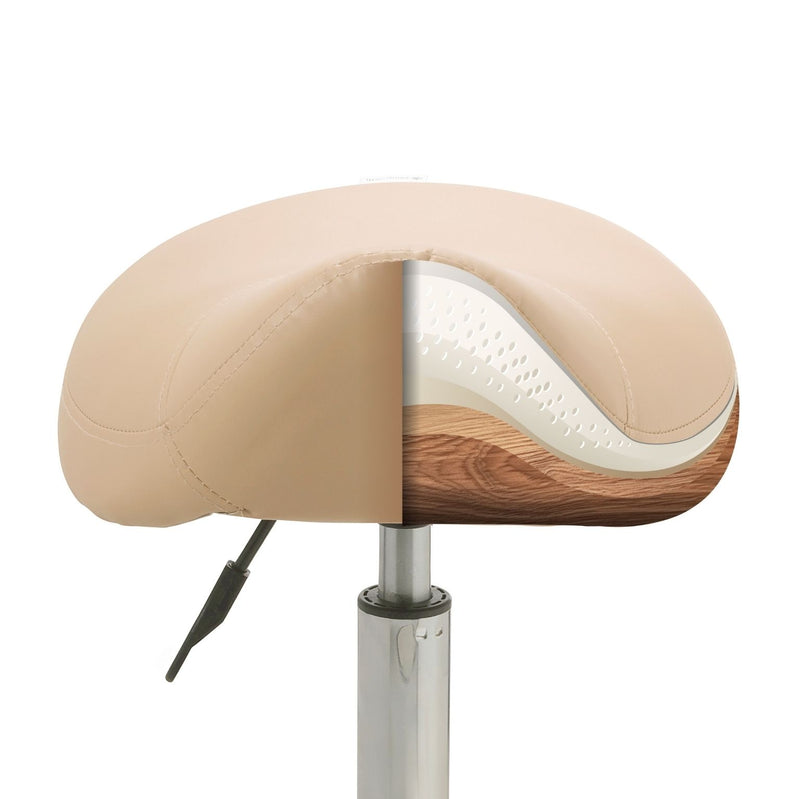 ZenGrowth Saddle Stool Beige with Chrome Frame