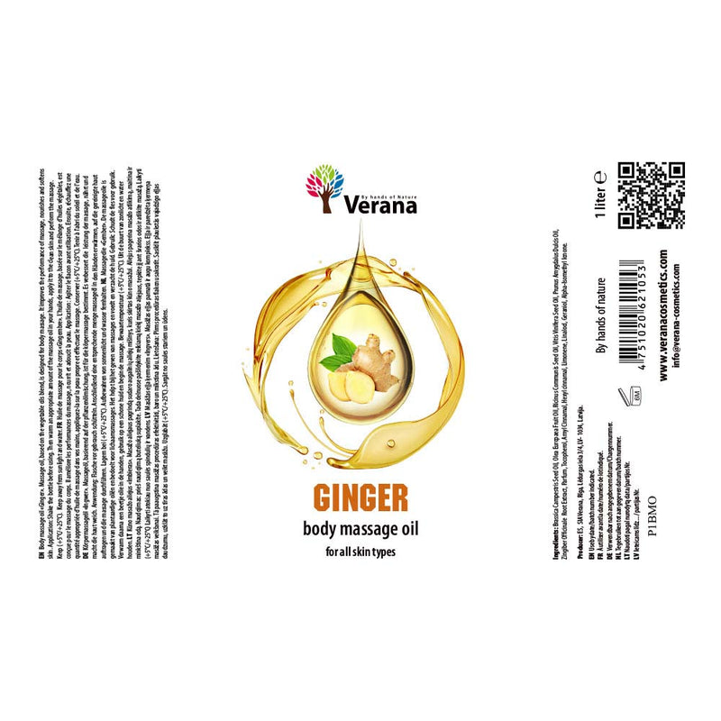 Verana 100% Natural Ginger Massage Oil 1L