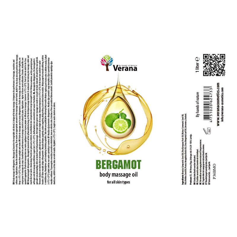 Verana 100% Natural Bergamot Massage Oil 1L