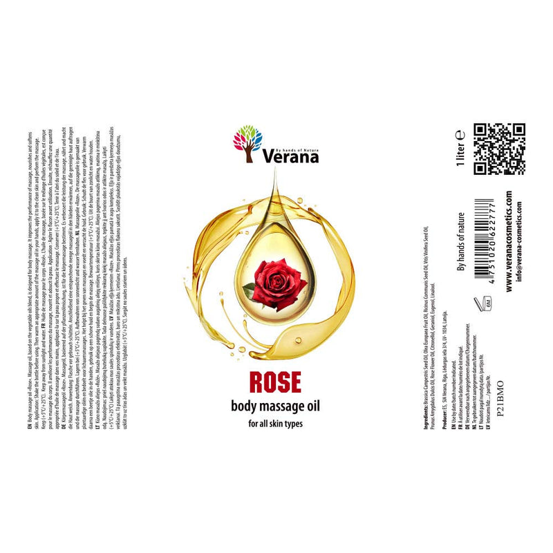 Verana 100% Natural Rose Massage Oil 1L