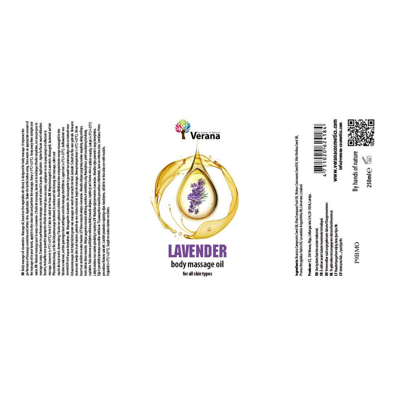 Verana 100% Natural Lavender Massage Oil 250ml