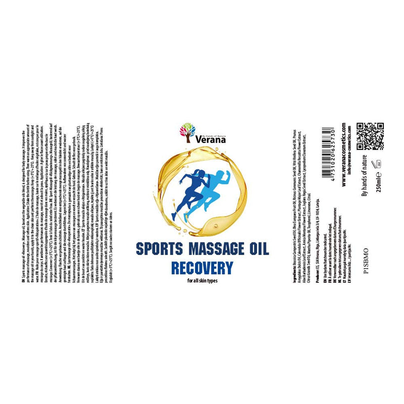 Verana 100% Natural Sports & Recovery Massage Oil 250ml