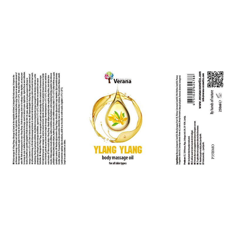 Verana 100% Natural Ylang Ylang Massage Oil 250ml