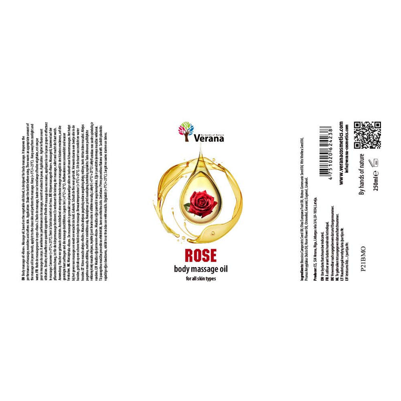 Verana 100% Natural Rose Massage Oil 250ml