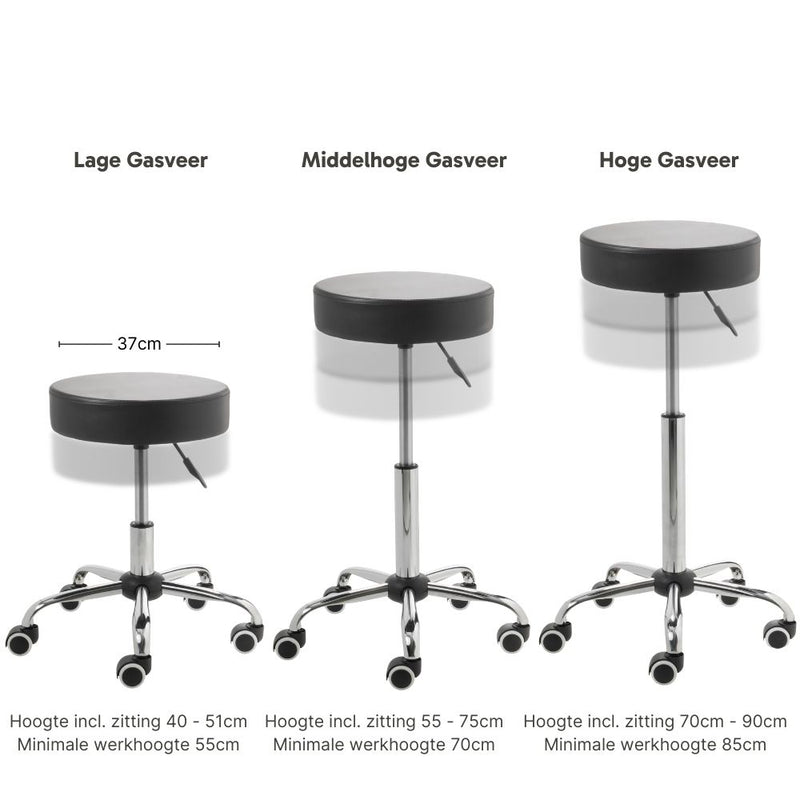 ZenGrowth Tabouret Black with Chrome Frame