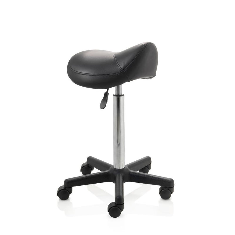 ZenGrowth Saddle Stool Black with Plastic Frame