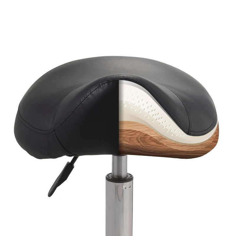 ZenGrowth Saddle Stool Black with Plastic Frame