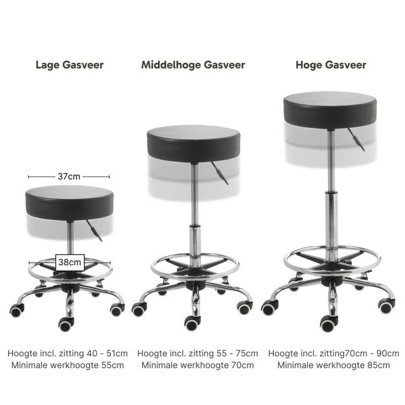 ZenGrowth Tabouret Black with Foot Ring and Chrome Frame