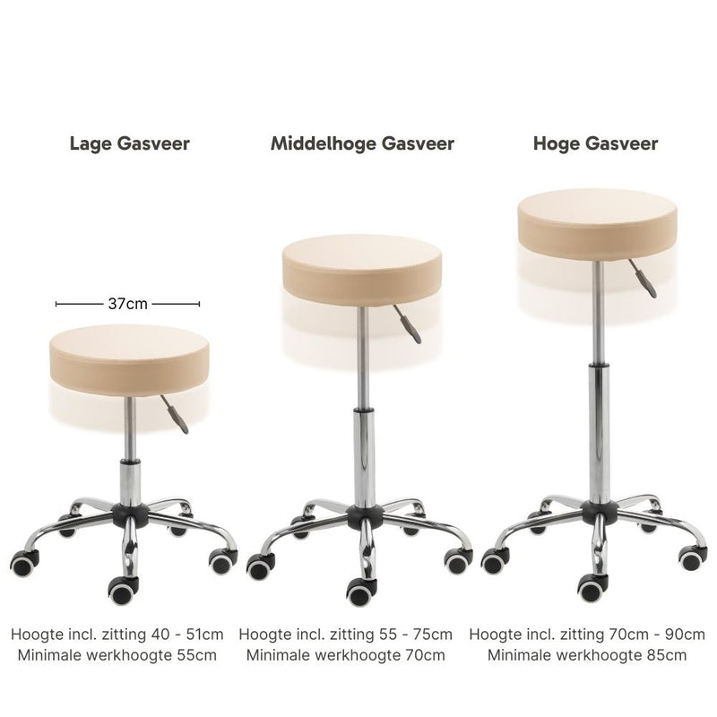 ZenGrowth Tabouret Beige with Chrome Frame