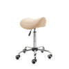 ZenGrowth Saddle Stool Beige with Chrome Frame