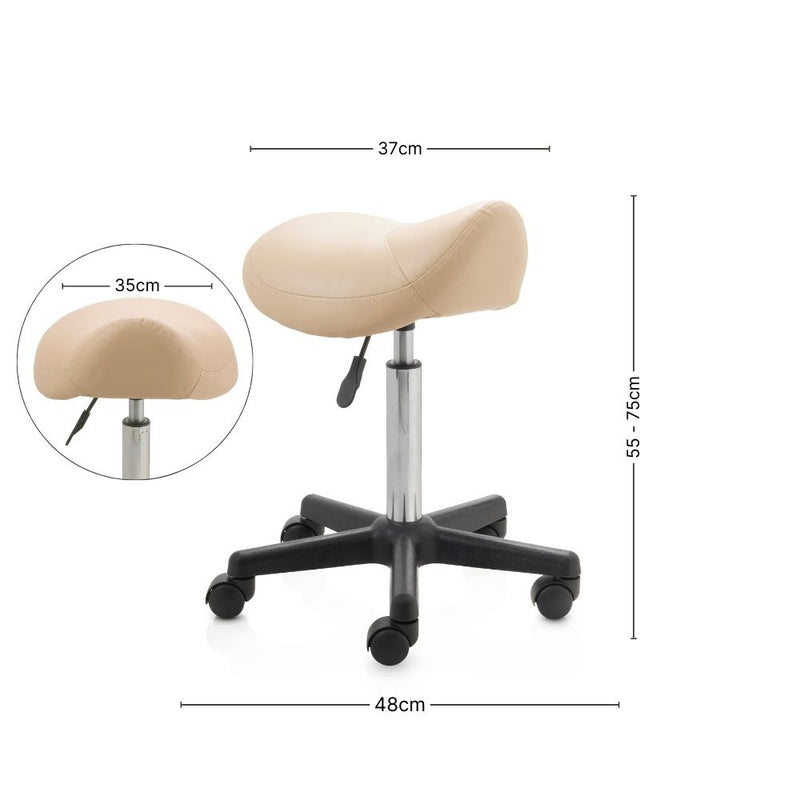 ZenGrowth Saddle Stool Beige with Plastic Frame