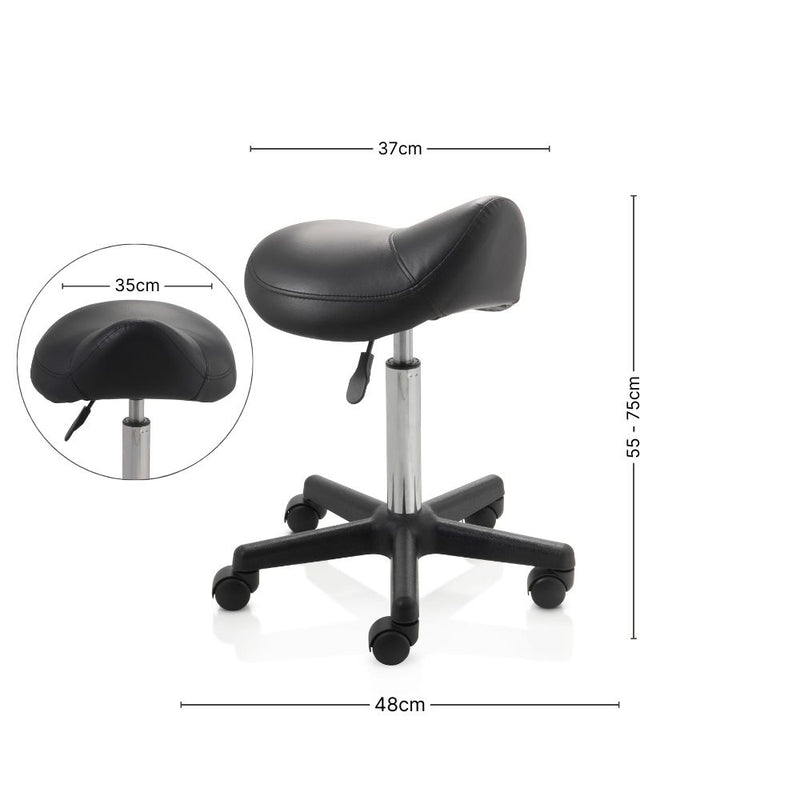 ZenGrowth Saddle Stool Black with Plastic Frame