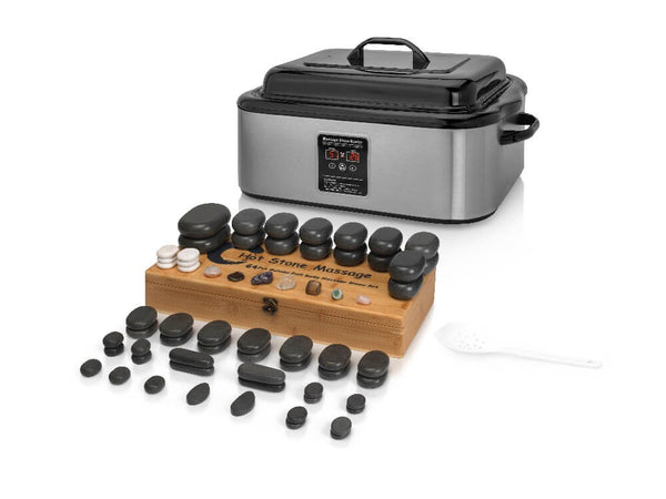 Hot Stone Set: 17L Heater with Display + 64 Stones