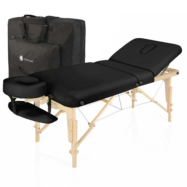 ZENGROWTH Foldable Massage Table Nimman Black 71cm