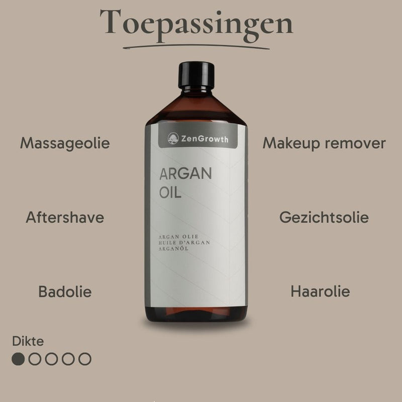 ZenGrowth 100% Biologische Koudgeperste Argan Olie 1 Liter