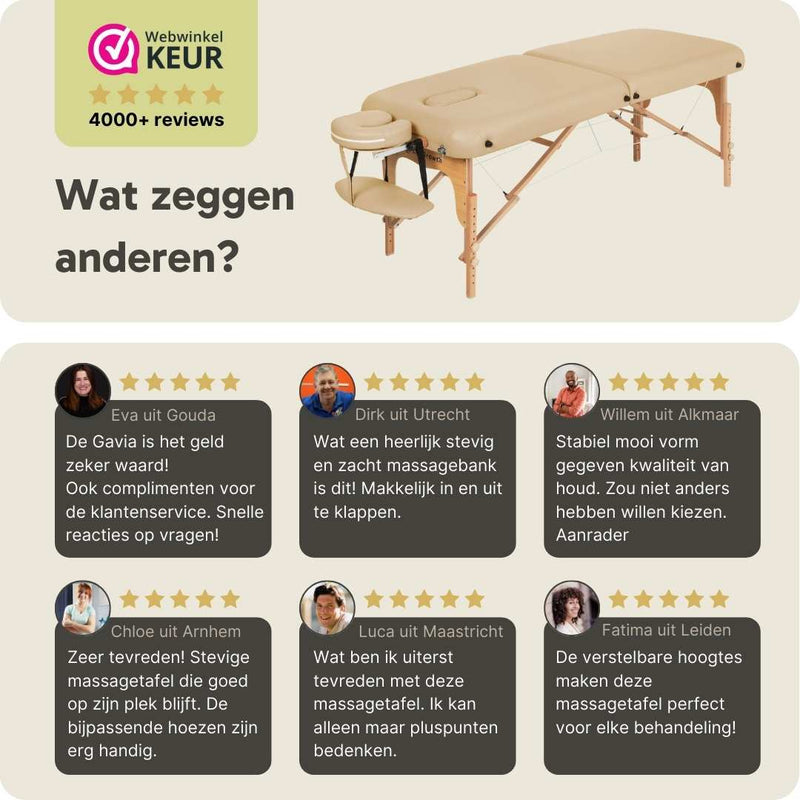 ZENGROWTH Massage Table Gavia Beige 71cm