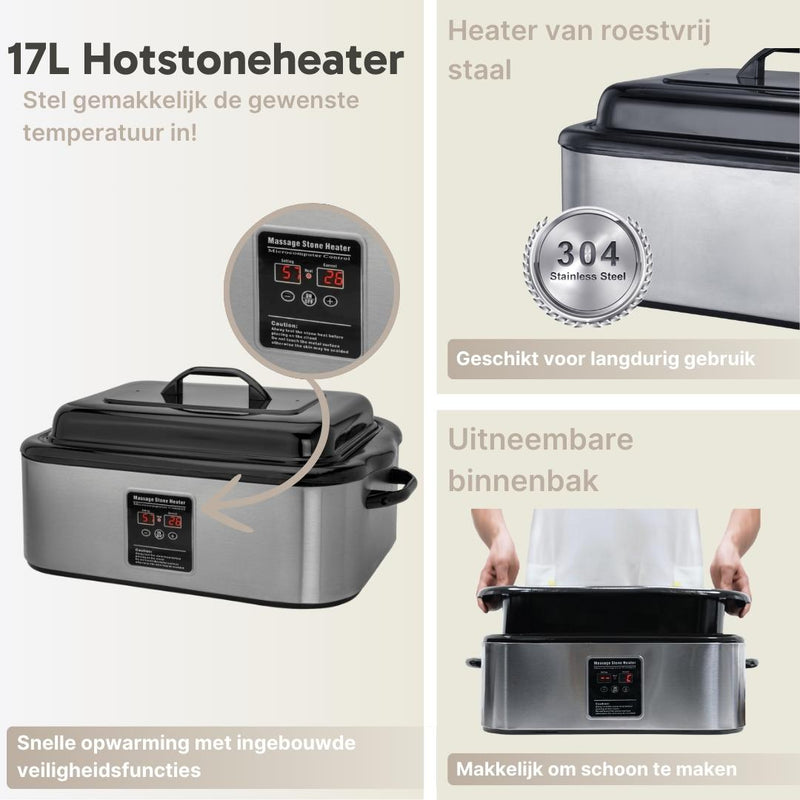 Hot Stone Heater 17 Liter with Display