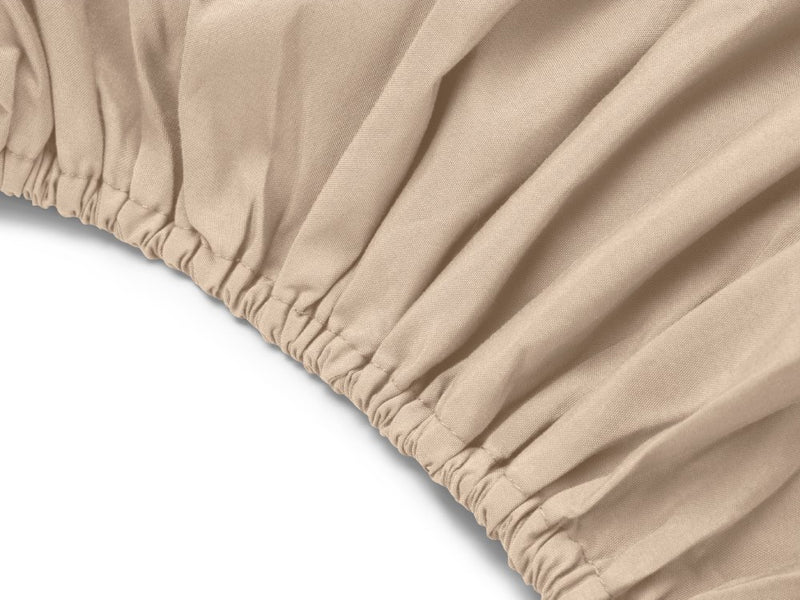 Microfiber Fitted Sheet with Headrest Cover Beige 80cm