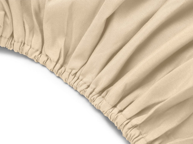 Microfiber Fitted Sheet with Headrest Cover Beige 80cm