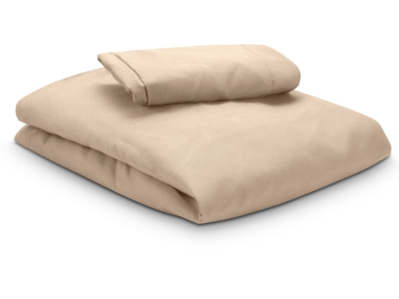 Microfiber Fitted Sheet with Headrest Cover Beige 80cm