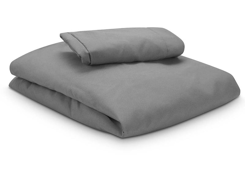 Microfiber Fitted Sheet with Headrest Cover Grey 80cm