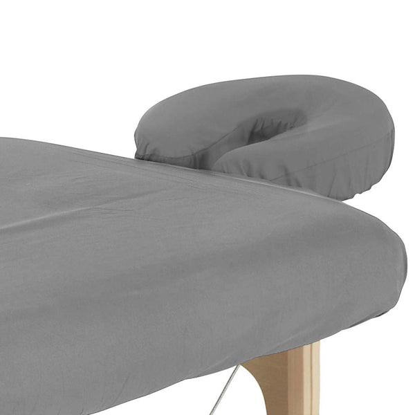 Microfiber Fitted Sheet with Headrest Cover Grey 80cm