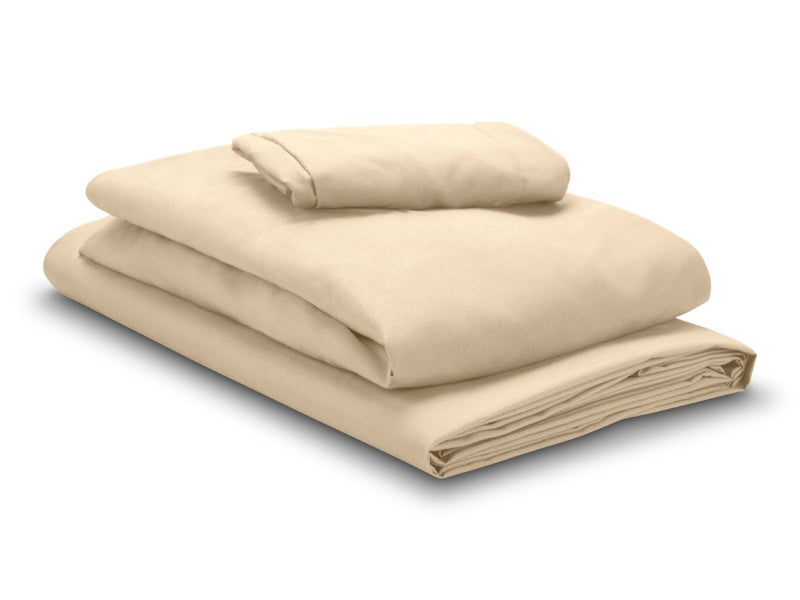 Microfiber Fitted Sheet Set Beige 80cm (incl. headrest cover and overlay blanket)