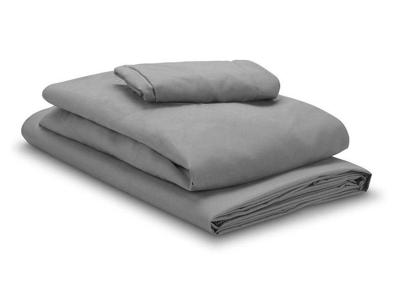 Microfiber Fitted Sheet Set Grey 80cm (incl. headrest cover and overlay blanket)