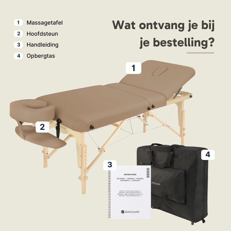 ZENGROWTH Foldable Massage Table Nimman Mocca 71cm