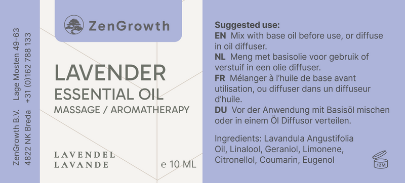 ZENGROWTH Organic Essential Oil Lavender 10ml