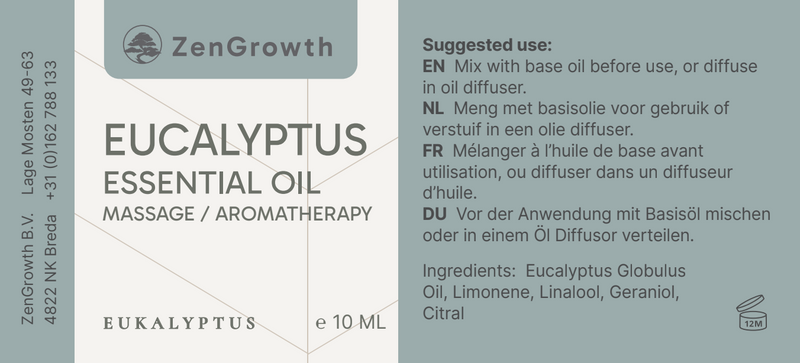 ZENGROWTH Organic Essential Oil Eucalyptus 10ml