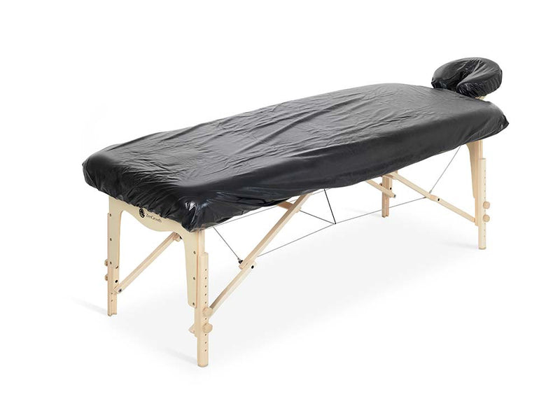 Oil-Resistant Massage Table Sheet Set with Headrest Black 80cm