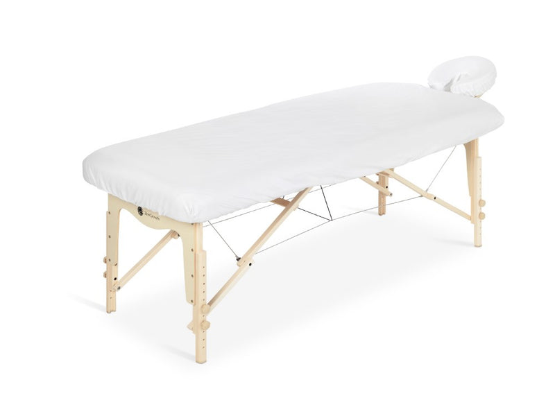 Oil-Resistant Massage Table Sheet Set with Headrest White 80cm