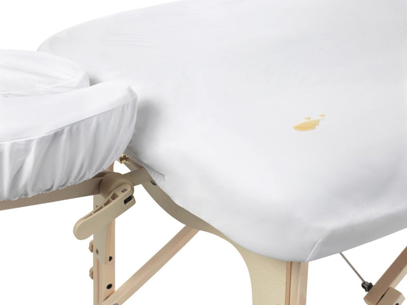 Oil-Resistant Massage Table Sheet Set with Headrest White 80cm