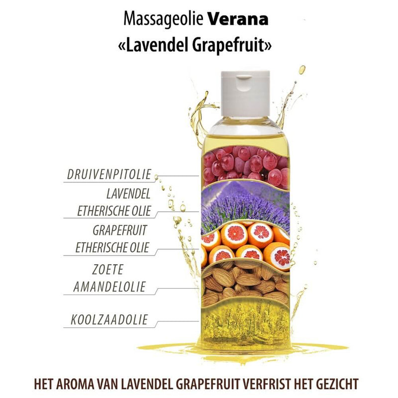 Verana 100% Natural Facial Massage Oil Lavender Grapefruit 250ml