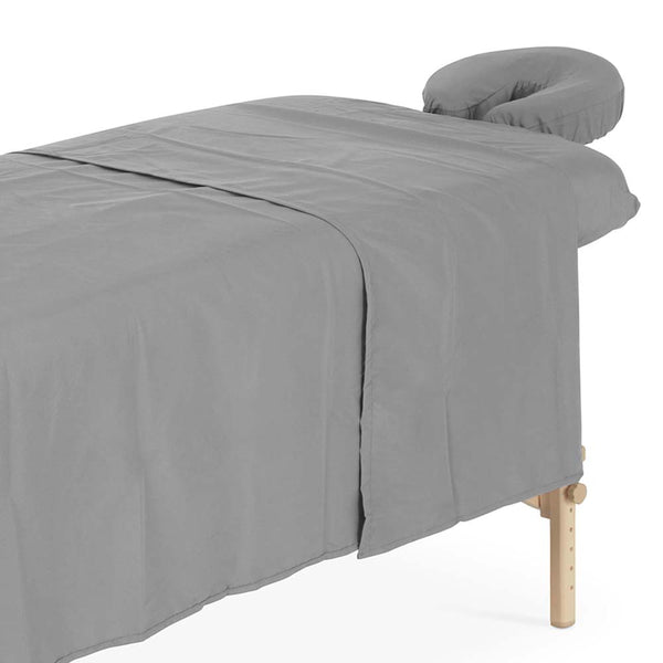 Microfiber Fitted Sheet Set Grey 80cm (incl. headrest cover and overlay blanket)