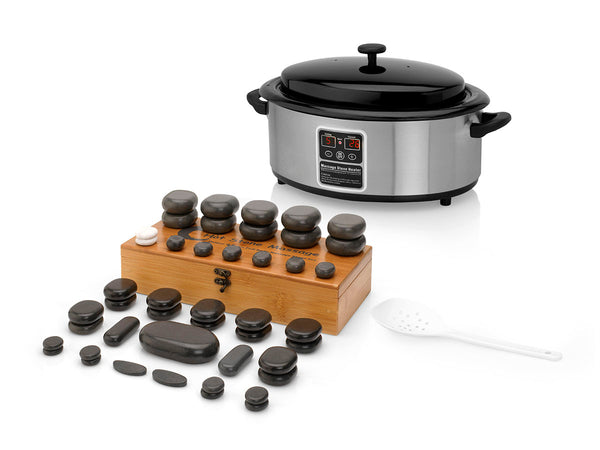 Hot Stone Set: 6L Heater with Display + 45 Stones