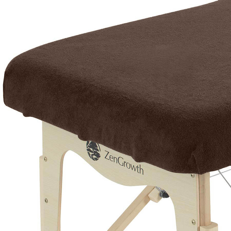 Terry Cloth Fitted Sheet for Massage Table Chocolate Brown without Face Hole