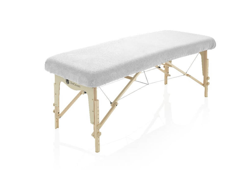 Terry Cloth Fitted Sheet for Massage Table White without Face Cradle