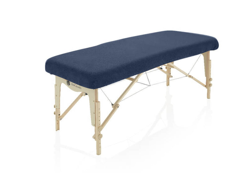 Terry Cloth Fitted Sheet for Massage Table Navy Blue without Face Cut-Out