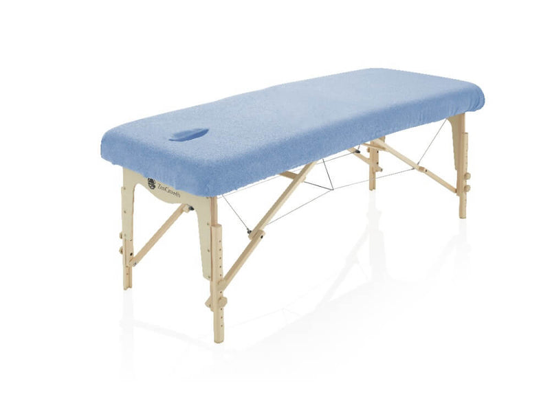 Terry Cloth Fitted Sheet Massage Table Light Blue with Face Cradle