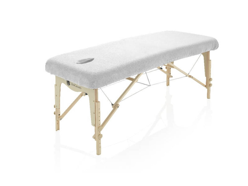 Terry Cloth Fitted Sheet for Massage Table White with Face Cradle