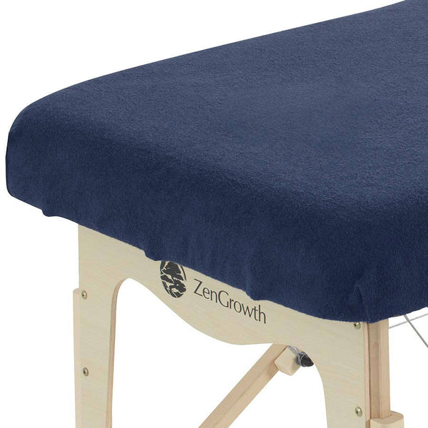 Terry Cloth Fitted Sheet for Massage Table Navy Blue without Face Cut-Out