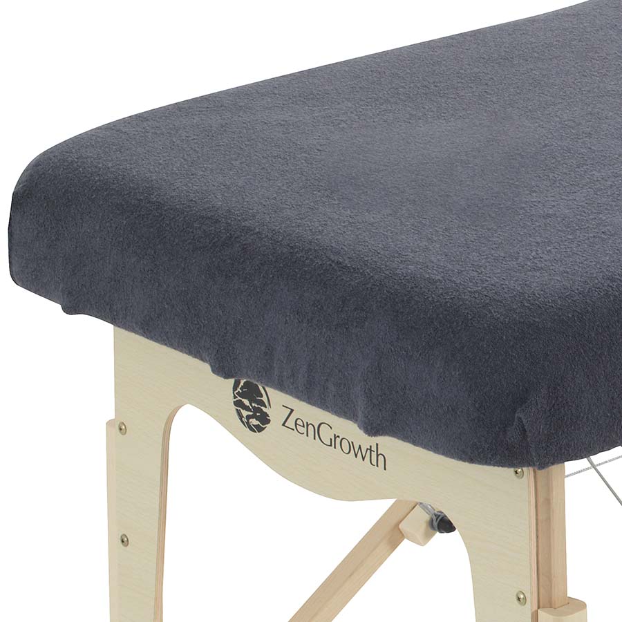 Terry Cloth Fitted Sheet for Massage Table, Gray without Face Hole