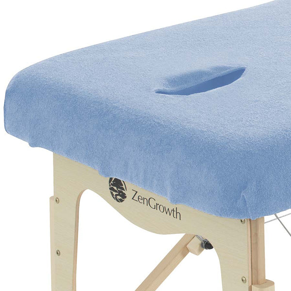 Terry Cloth Fitted Sheet Massage Table Light Blue with Face Cradle