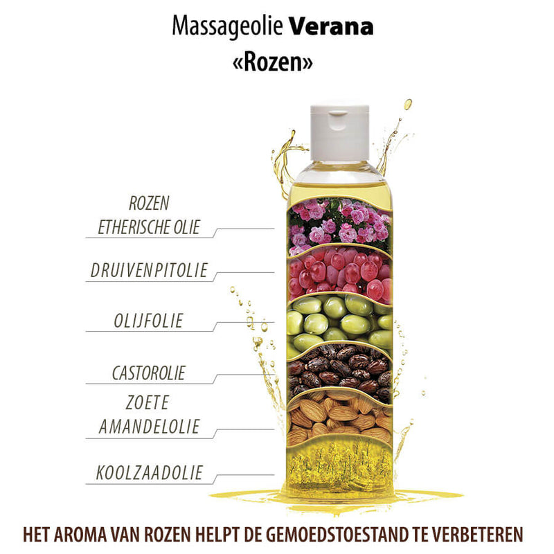 Verana 100% Natural Rose Massage Oil 250ml