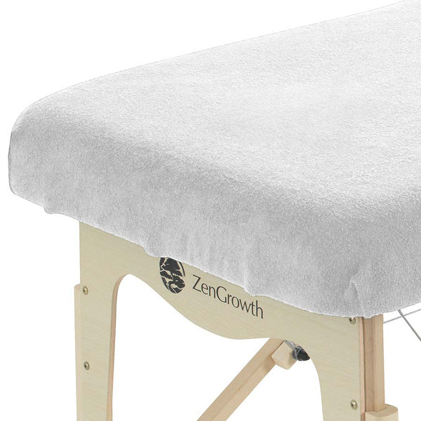 Terry Cloth Fitted Sheet for Massage Table White without Face Cradle